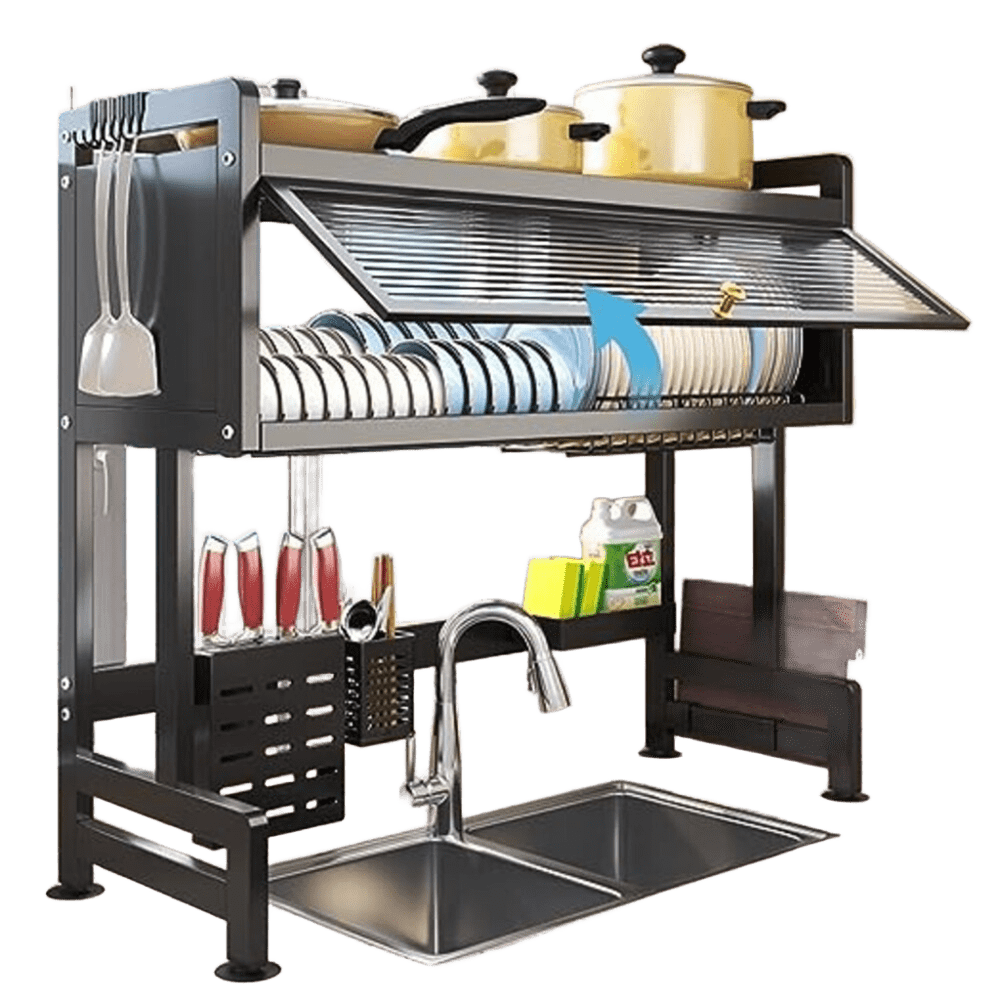 productImage-1751490240591 Organizador Y Escurridor Platos Loza Con Tapa Color Negro 65cm - Imagen 4