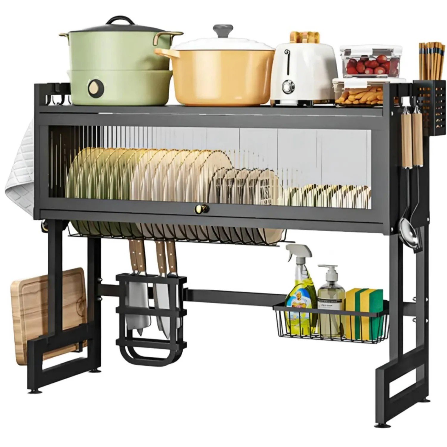 productImage-1751490241407 Organizador Y Escurridor Platos Loza Con Tapa Color Negro 65cm - Imagen 5