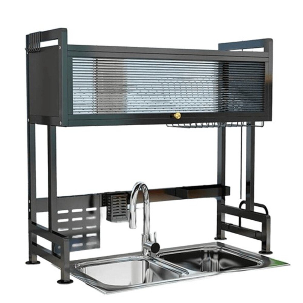 productImage-1751490242443 Organizador Y Escurridor Platos Loza Con Tapa Color Negro 65cm - Imagen 2