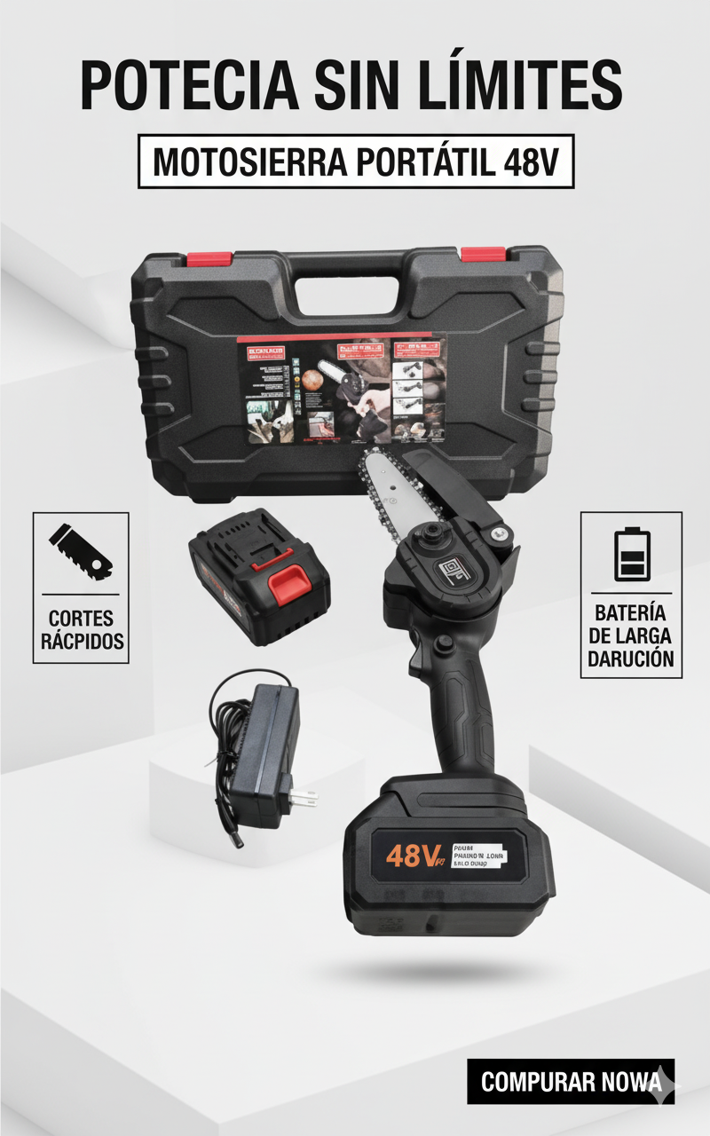 mini sierra eléctrica de cadena portátil doble bateria 48w mini sierra eléctrica de cadena portátil doble bateria 48w